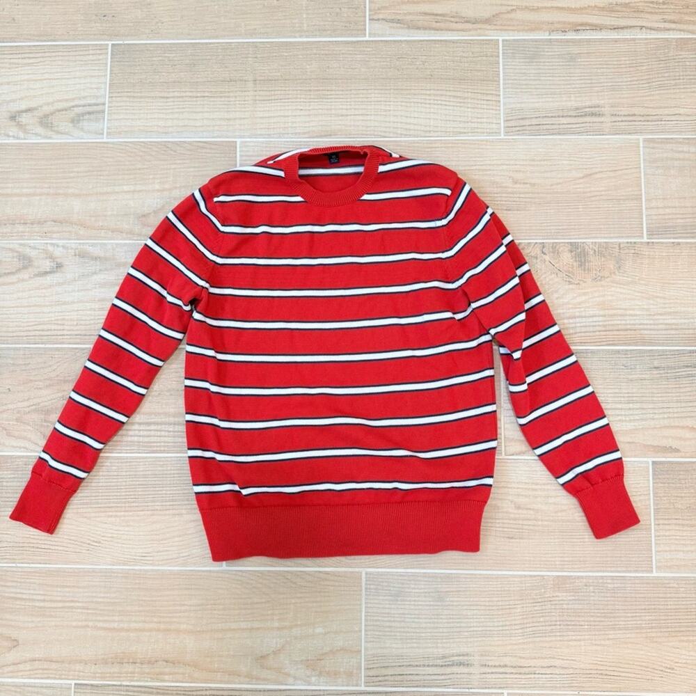 Brooks Brothers Red White Blue Striped Crewneck cotton Sweater XS July Americana